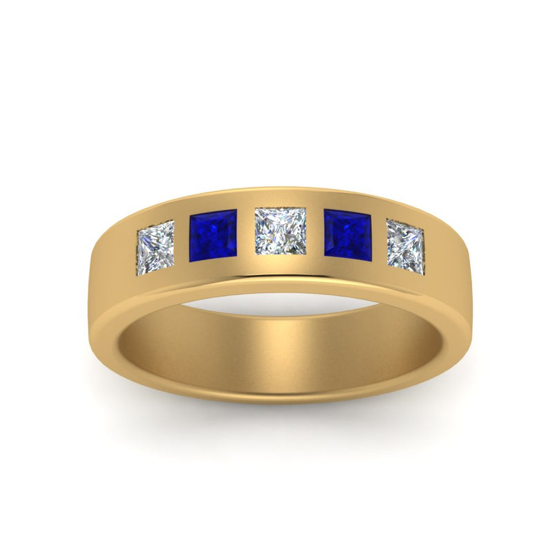 Flat Flush Set Mens Wedding Band