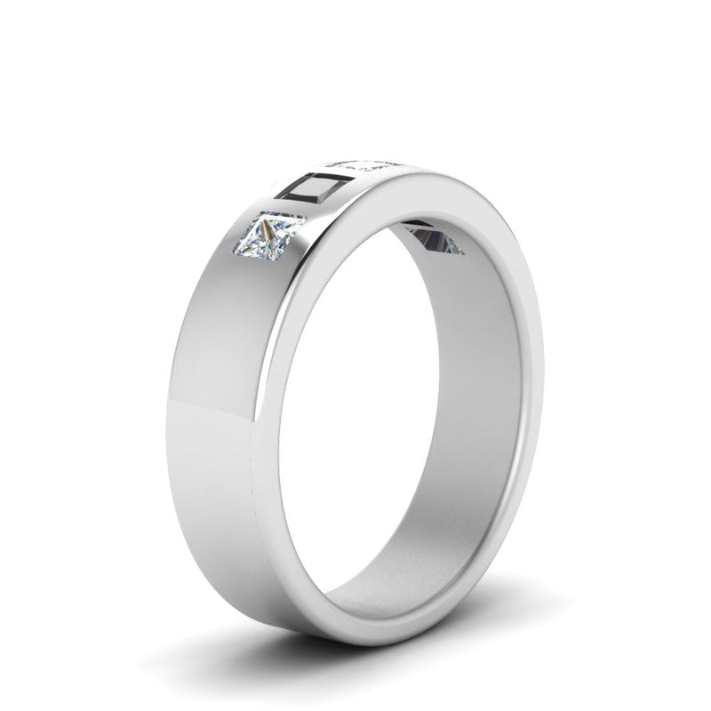 Flat Flush Set Mens Wedding Band