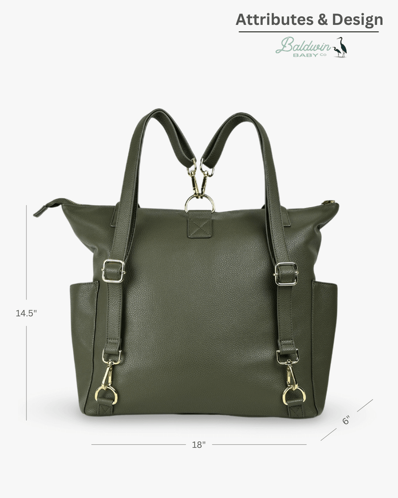 The Lillian Diaper Bag - Palmetto