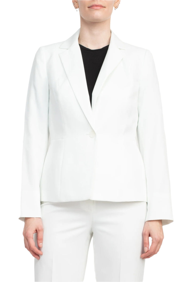Le Suit Notched Collar 1 Button Jacket with Button Hook Zipper Closure Pants (Two Piece Set)