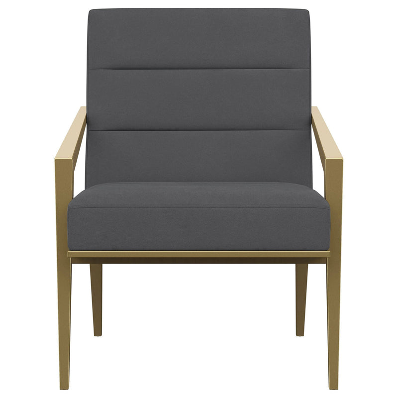 Kirra Upholstered Metal Arm Accent Chair Dark Grey