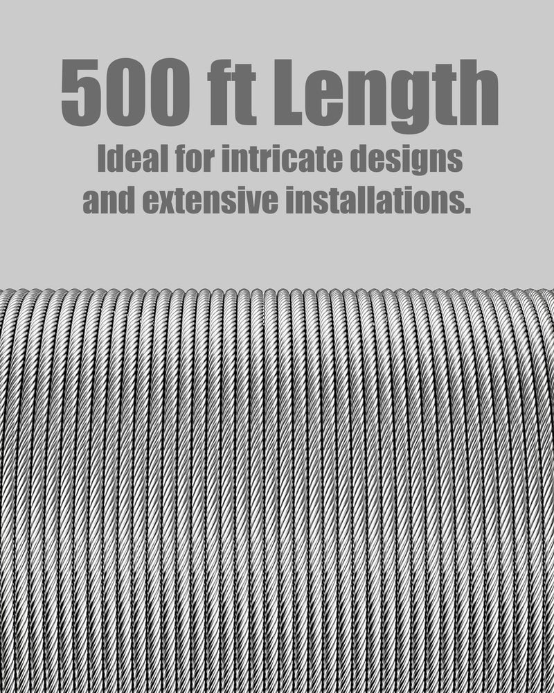 3/16" T316 Deck Cable Railing Wire 500ft – 7x7