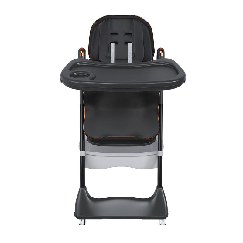 Adjustable Baby High Chair 0-6 Years, Portable Infant Feeding Seat With Safety Belt, Silent Lockable Wheels