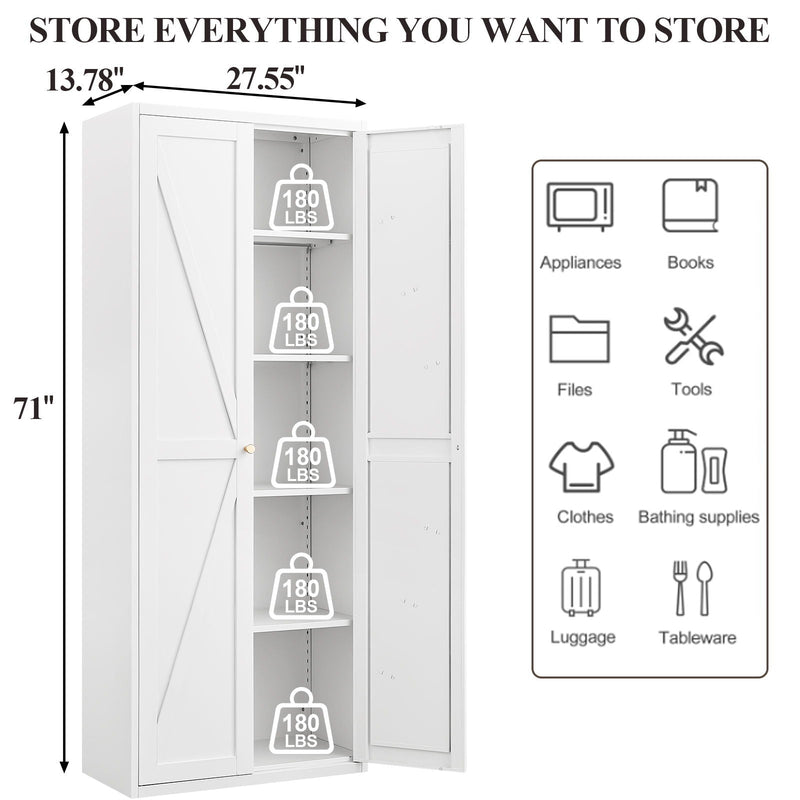 Adjustable 2 Door Storage Cabinet With Adjustable Shelves