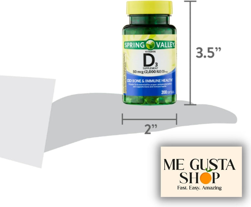 Vitamin D3 Supplement, 50 Mcg 2,000 IU, 200 Count Includes Pill Organizer