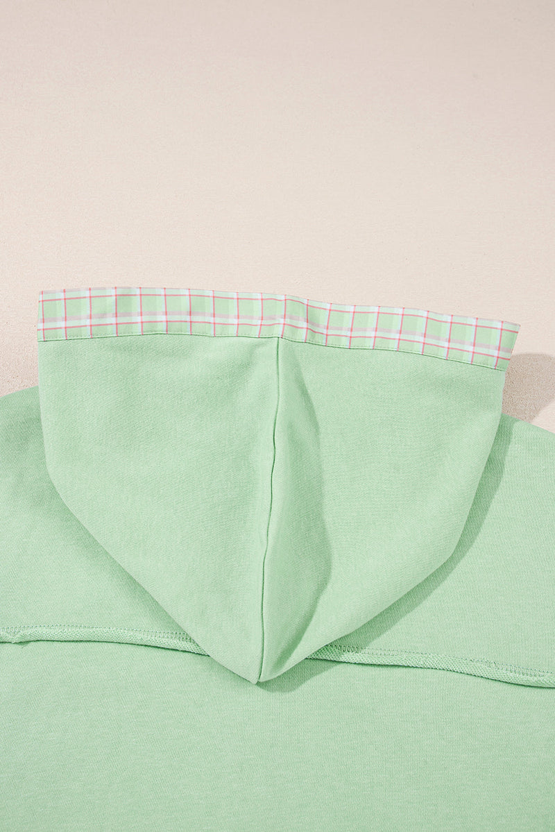 Emberly Patchwork Half Hooded Pullover