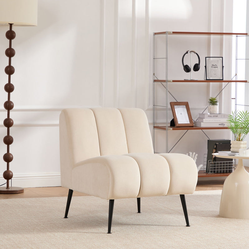 Upholstered Armless Chair For Living Room