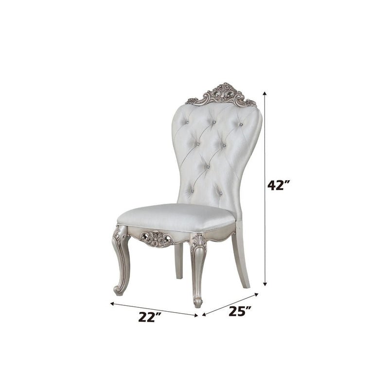 Gorsedd - Side Chair (Set of 2) - Cream Fabric & Golden Ivory