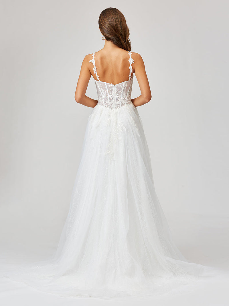 Lara 51042 - Sheer Bodice Lace Bridal Ballgown OUTLET