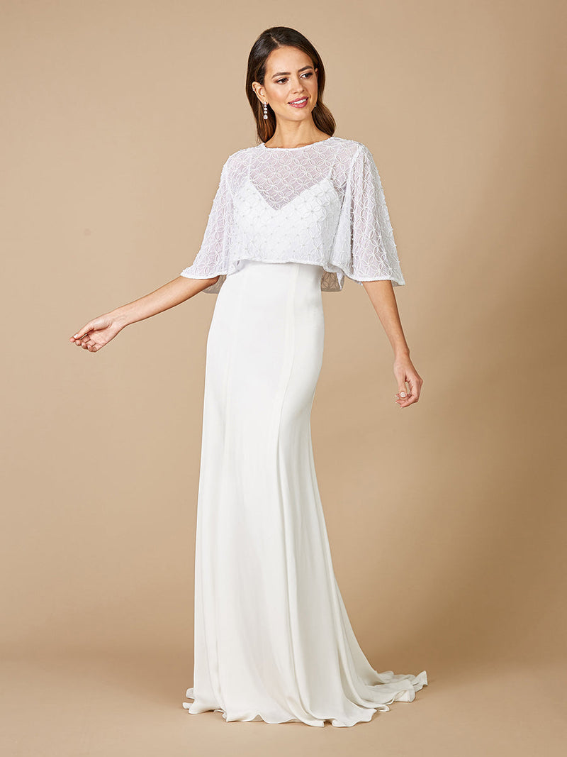 Lara Gina Beaded Tulle Capelet