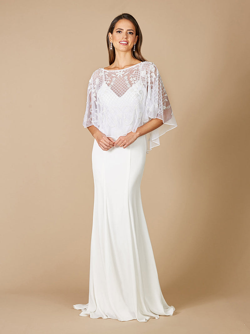 Georgina Beaded Pull-On Bridal Capelet