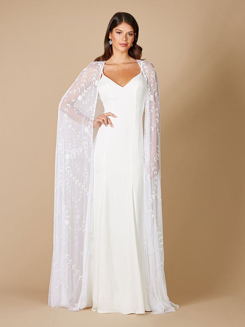 Gerrie Full-Length Beaded Bridal Cape