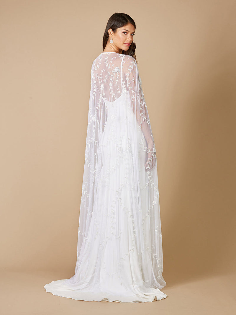 Gerrie Full-Length Beaded Bridal Cape