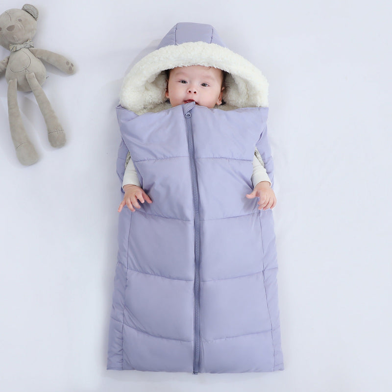 Autumn And Winter Warm Thickened Hooded Newborn Swaddle