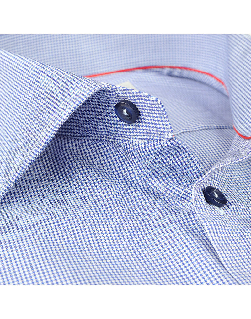 Made in Italy Dress Shirts// Blue Micro Check - contemporary fit