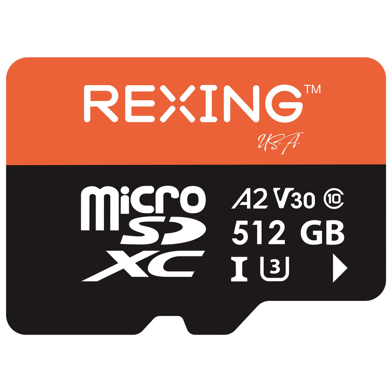 REXING microSDXC UHS-3 4K Full HD Video High Speed Transfer Monitoring SD Card with Adapter for Dash Cams, Surveillance System, Security Camera, & Body Cam