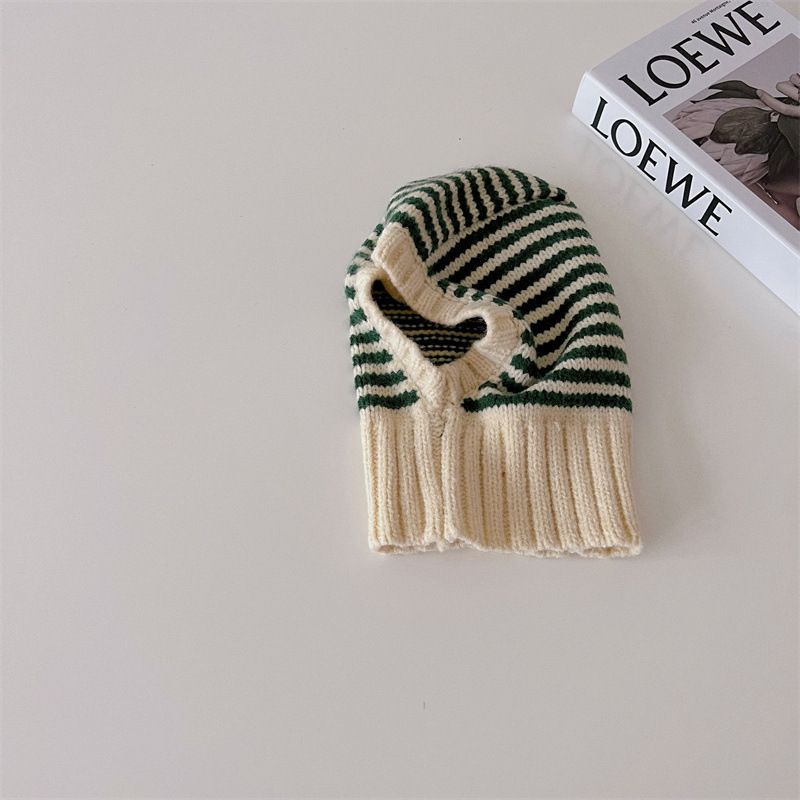 Childrens Contrast-Color Striped Knitted Hat