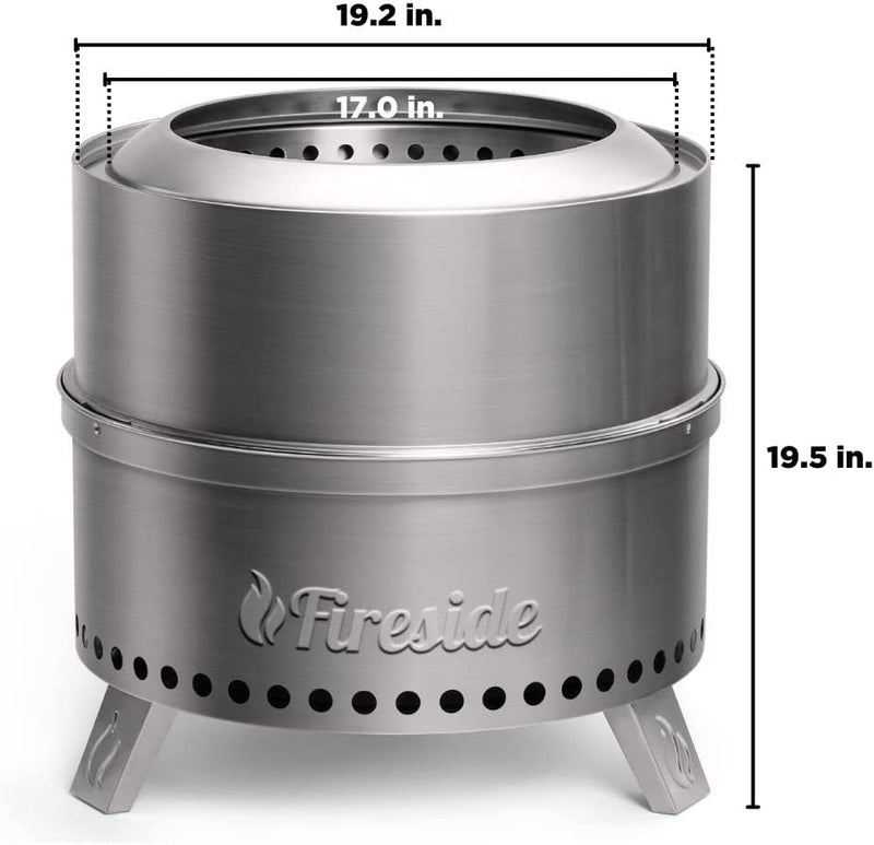 Pluto R19-SS Smokeless Outdoor Fire Pit -  Stainless Steel
