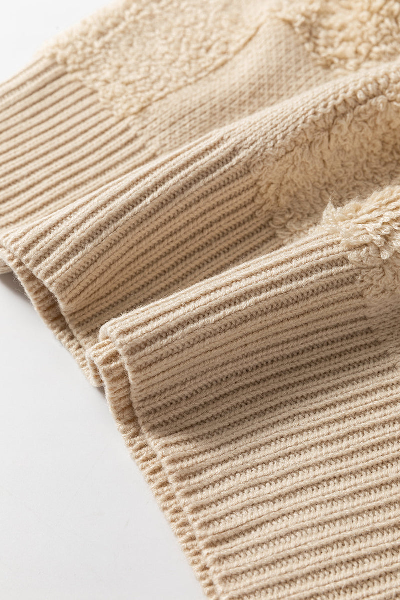 Emily Checkered Sherpa Loose Sweater