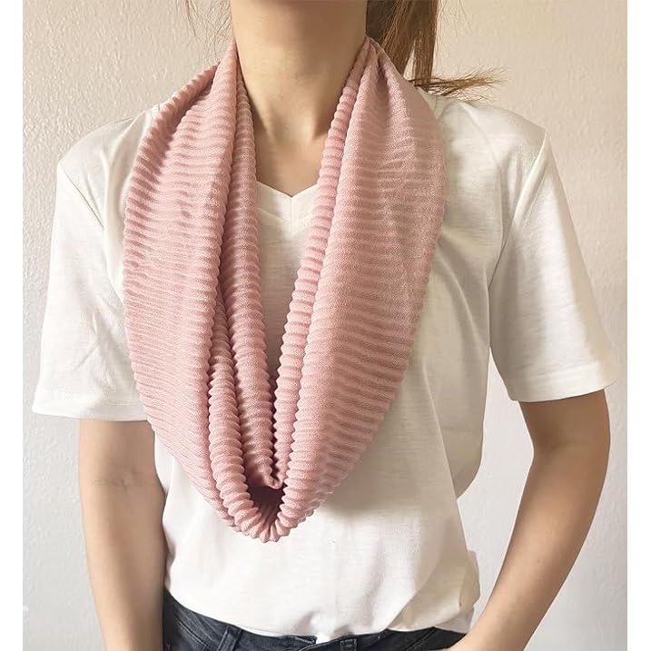stylesilove Women Crinkle Pleated Square Scarf Solid Color Neckerchief Soft Bandana Small Shawl Neck Wraps for All Season