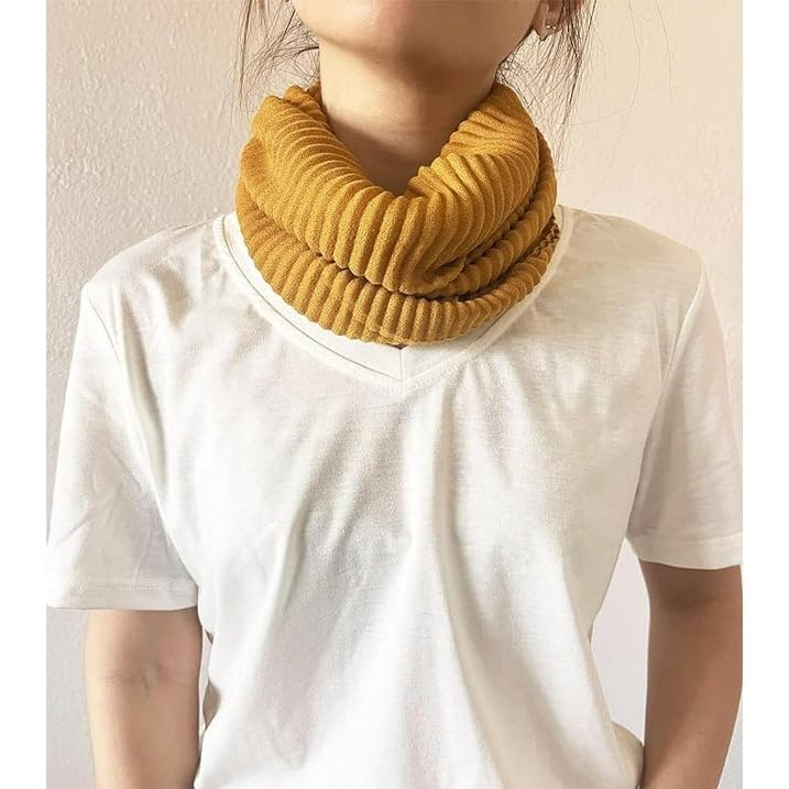 stylesilove Women Crinkle Pleated Square Scarf Solid Color Neckerchief Soft Bandana Small Shawl Neck Wraps for All Season