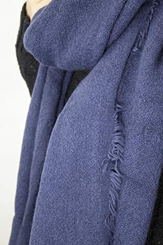 stylesilove Women Solid Color Frayed Edges Cashmere Blend Blanket Scarf Autumn Winter Soft Woven Wrap Shawl