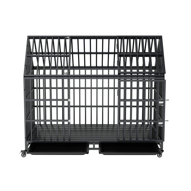 52-Inch Heavy-Duty Dog Crate With Roof Top Escape Proof Design (SAK90267)
