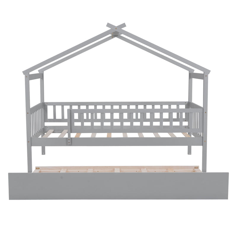Creativity House Bed With Twin Size Trundle
