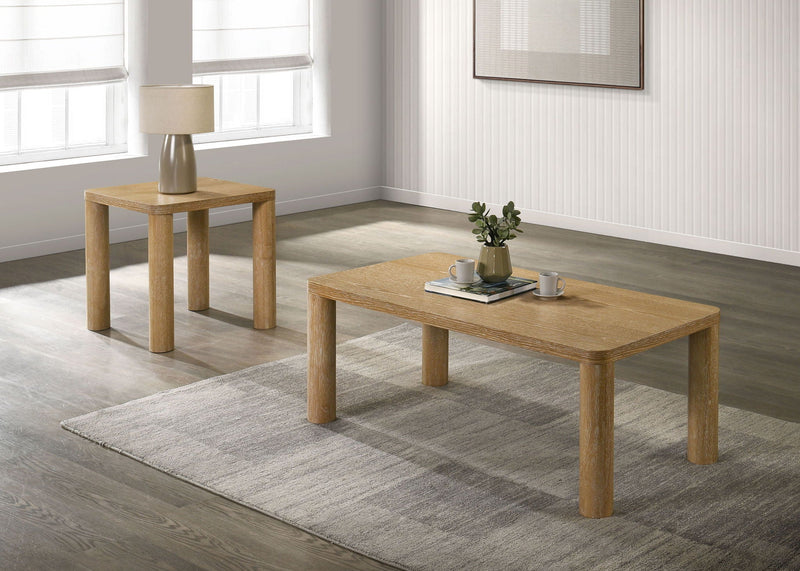 Castlewood 2-piece Cocktail Coffee Table Set Light Oak