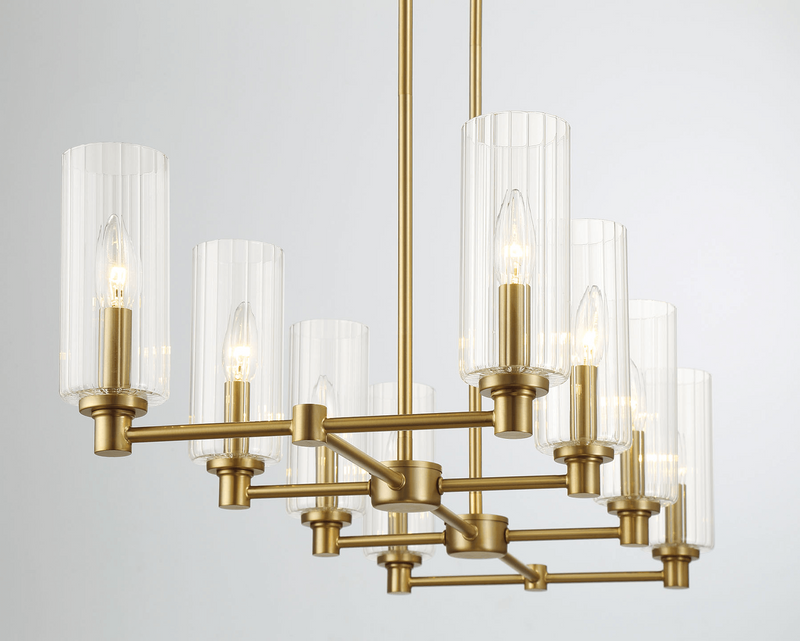 Willow Eight Lights Island Pendant Lamp - Satin Brass