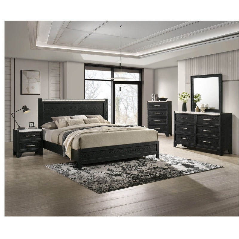 6 Drawers Dresser - Black / White