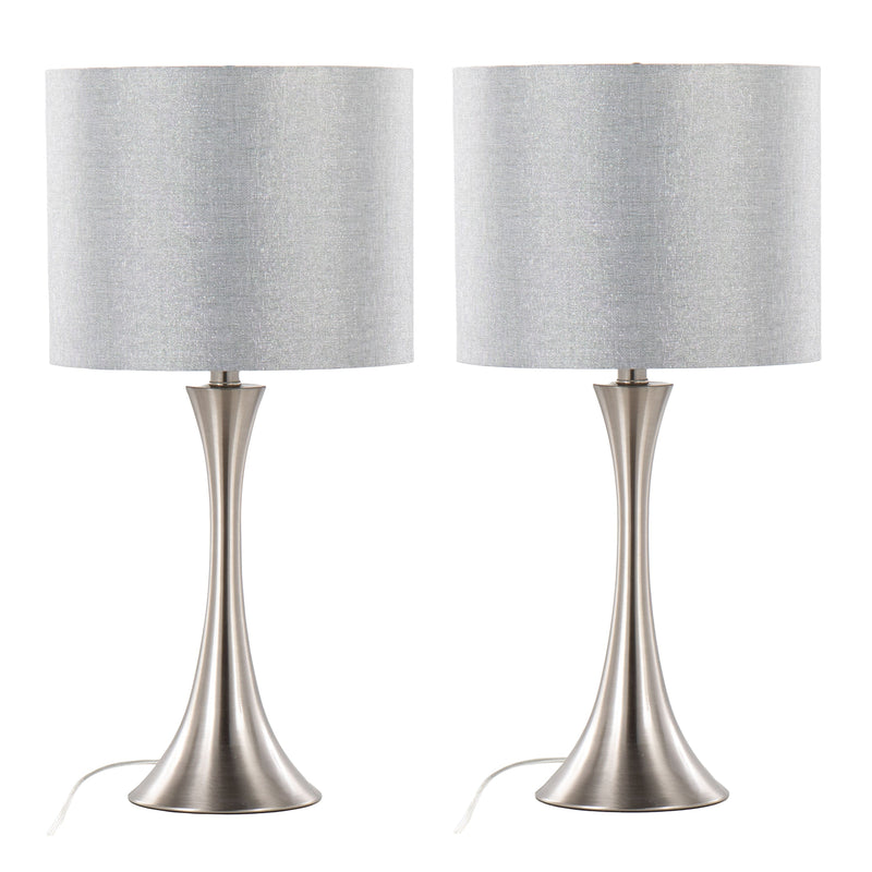 Lenuxe 24" Contemporary Metal Table Lamp Set