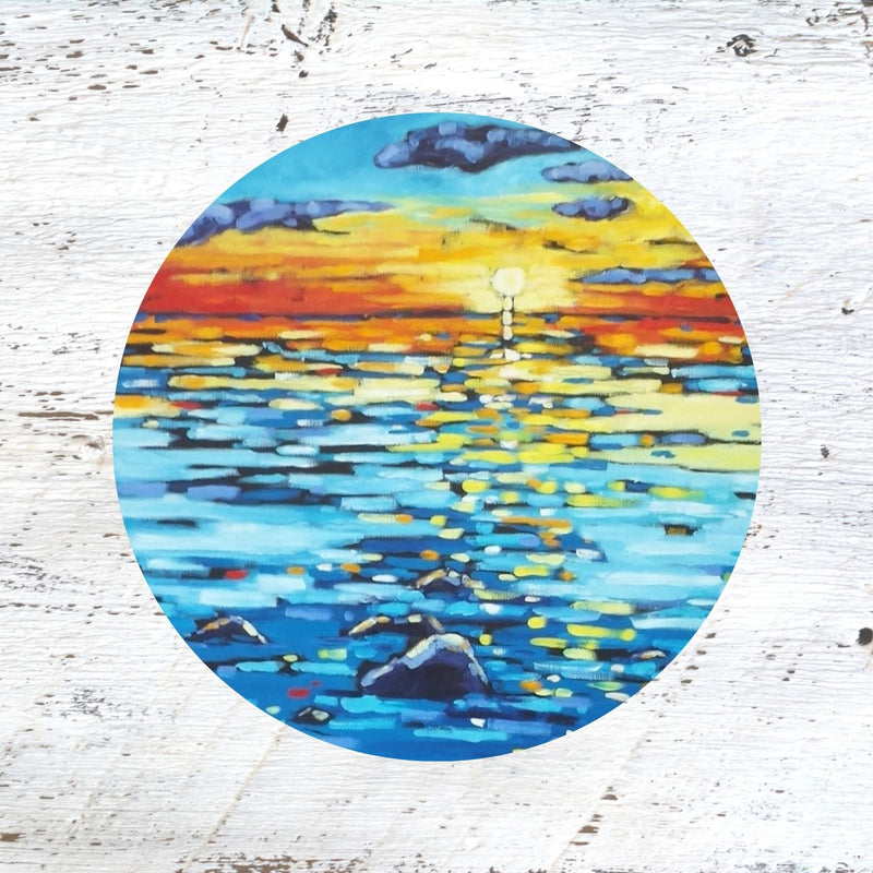 Rubber Grip Jar Opener - Summer Sunset, Beach Sunset, Lake