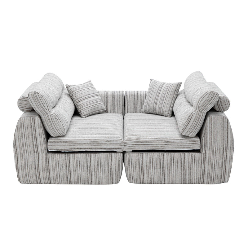 3 Seater, Couch With Throw Pillows For Living Room