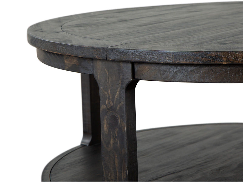 Boswell - Round Cocktail Table (With Casters) - Peppercorn