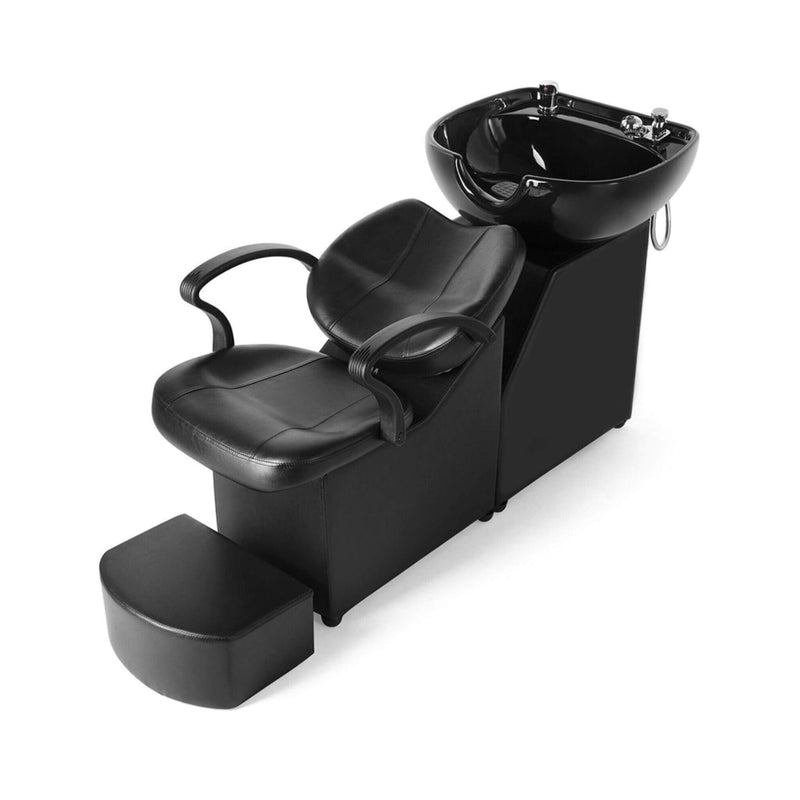 53-Inch Large Premium Salon Barber Backwash Shampoo Chair W/ Bowl, Sink & Footrest (SAK18745)