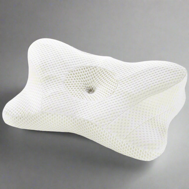 💤 Ergonomic Foam Neck Pillow – Neck Support & Spinal Alignment