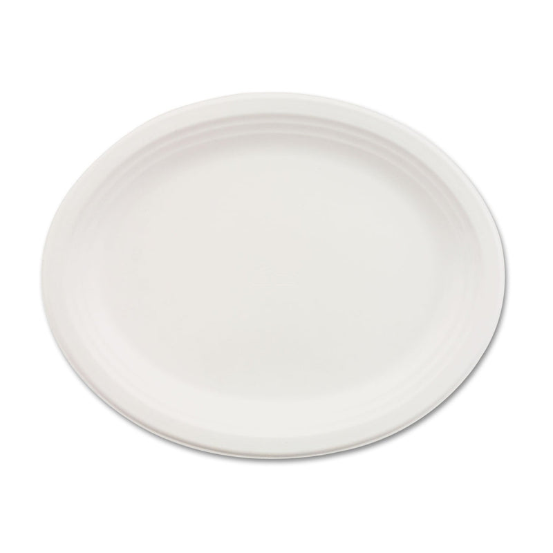 Chinet Classic Paper Dinnerware, Oval Platter, 9.75 x 12.5, White, 500/Carton