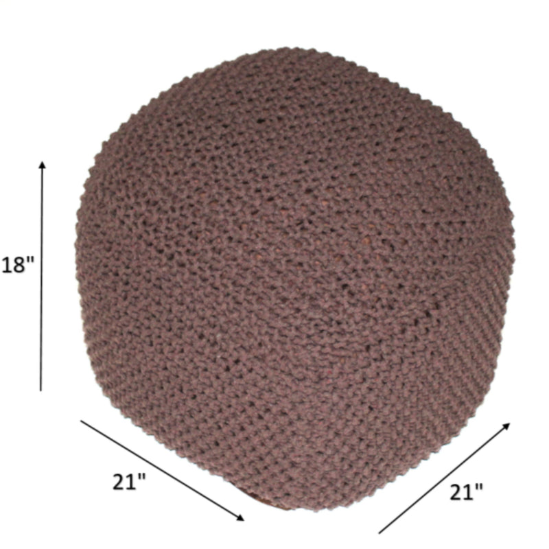 Semi Rounded Pouf, Cable Knitted, Perfect Seating
