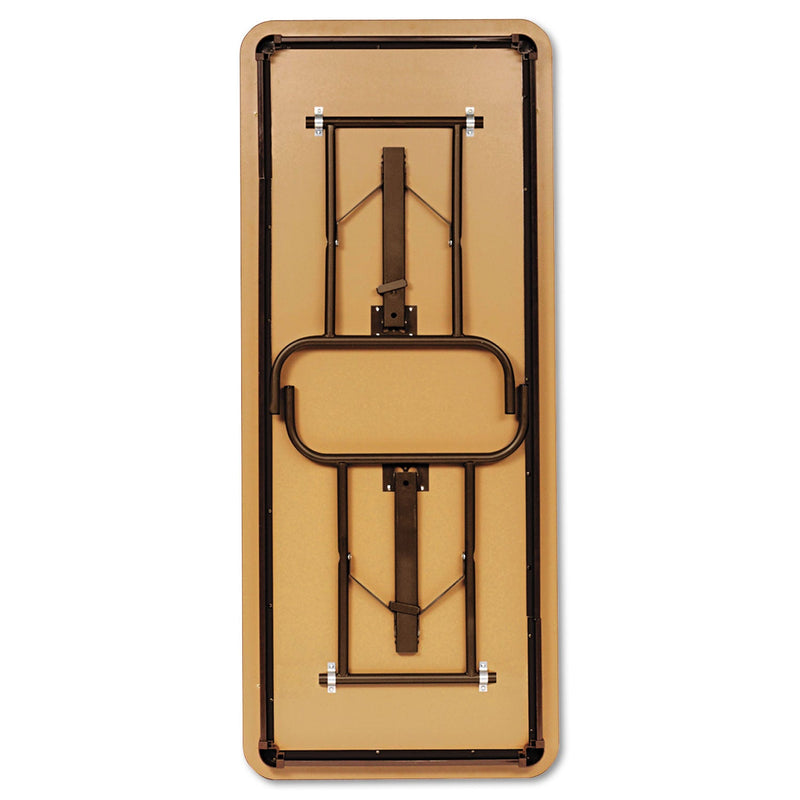 Iceberg OfficeWorks Commercial Wood-Laminate Folding Table, Rectangular Top, 96w x 30d x 29h, Mahogany