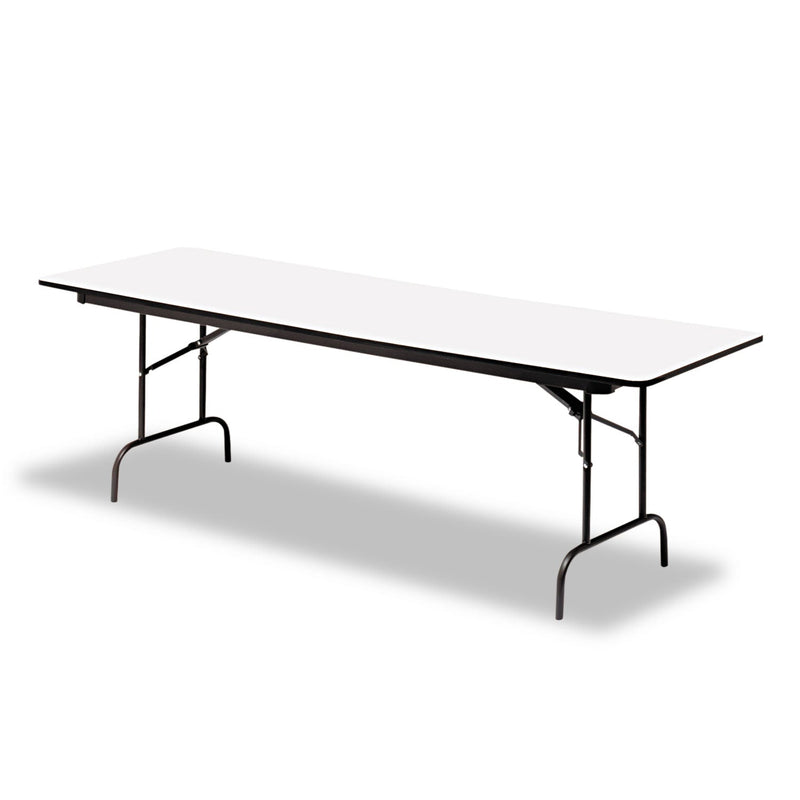 Iceberg OfficeWorks Commercial Wood-Laminate Folding Table, Rectangular Top, 72w x 30d x 29h, Gray/Charcoal