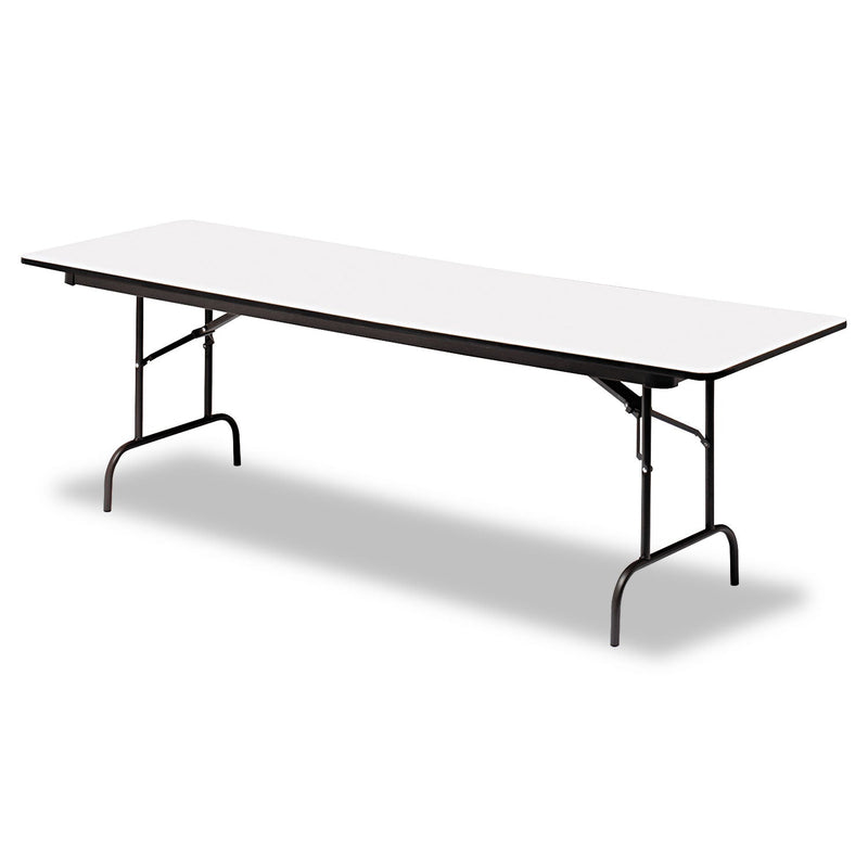 Iceberg OfficeWorks Commercial Wood-Laminate Folding Table, Rectangular Top, 96w x 30d x 29h, Gray/Charcoal