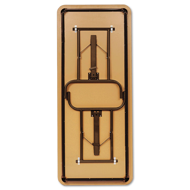 Iceberg OfficeWorks Commercial Wood-Laminate Folding Table, Rectangular Top, 96w x 30d x 29h, Gray/Charcoal