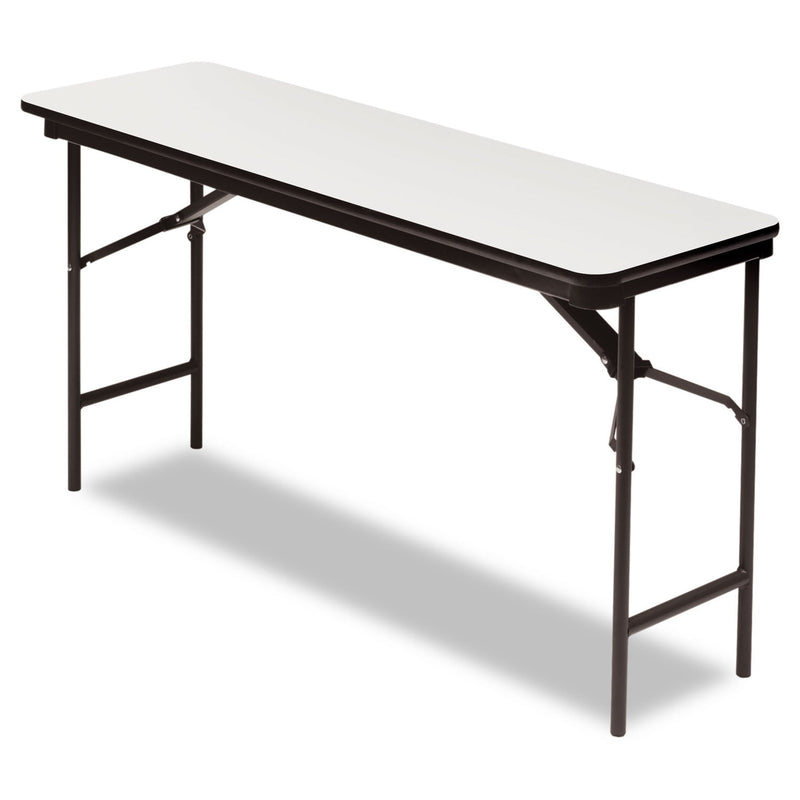 Iceberg OfficeWorks Commercial Wood-Laminate Folding Table, Rectangular Top, 60w x 18w x 29h, Gray/Charcoal