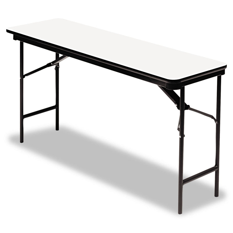Iceberg OfficeWorks Commercial Wood-Laminate Folding Table, Rectangular Top, 72w x 18d x 29h, Gray/Charcoal