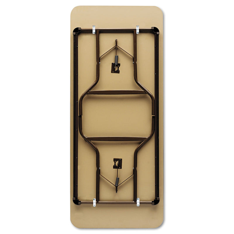 Iceberg OfficeWorks Classic Wood-Laminate Folding Table, Straight Legs, Rectangular, 48w x 24d x 29h, Walnut