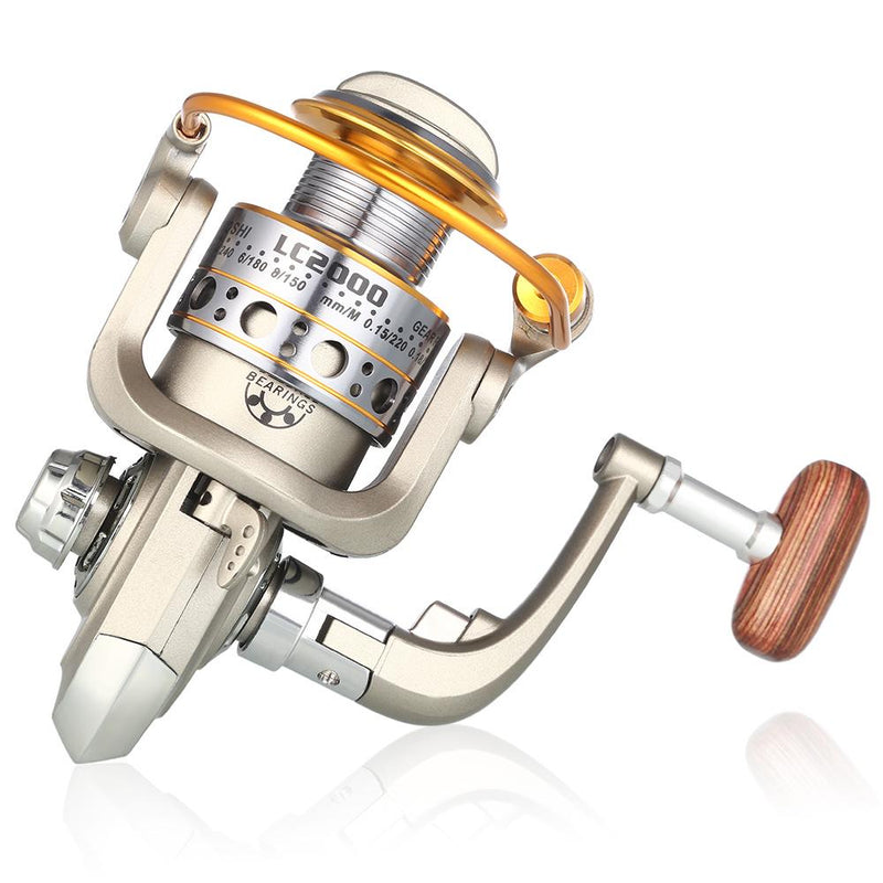 YUMOSHI Lightweight Metal 12BB LC1000-7000 Series 5.5:1 Spinning Fishing Reel Trolling Reel