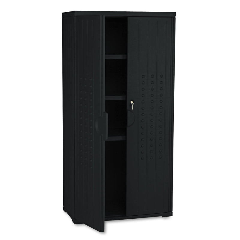 Iceberg Rough n Ready Storage Cabinet, Three-Shelf, 33 x 18 x 66, Black