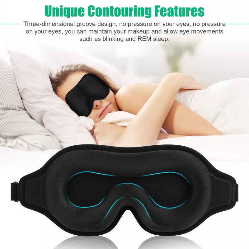 3D Silk Eye Mask – Padded Travel Sleep Mask