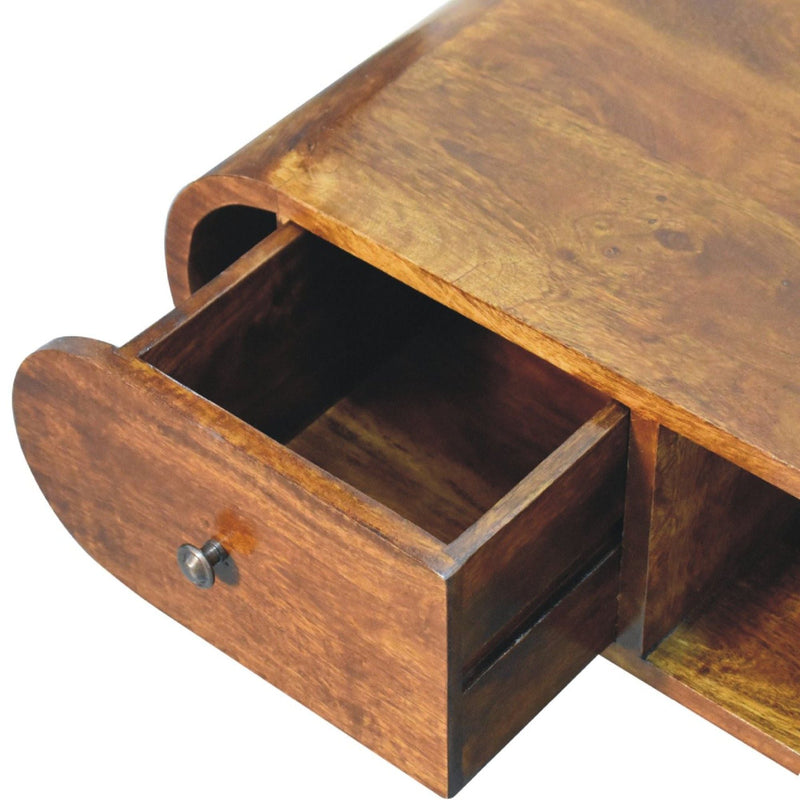 Solid Wood Circular TV Unit